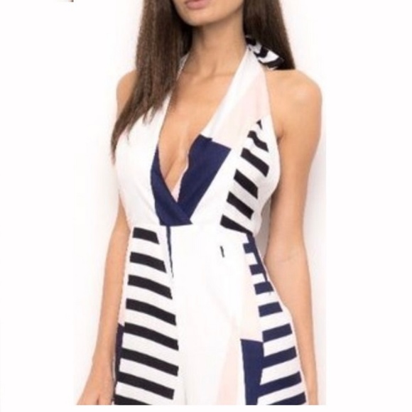 BACKLESS  ABSTRACT JUMPSUIT - Picture 3 of 5